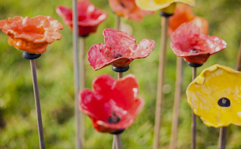 Poppies made by St Margaret's School pupils for Armistice Day