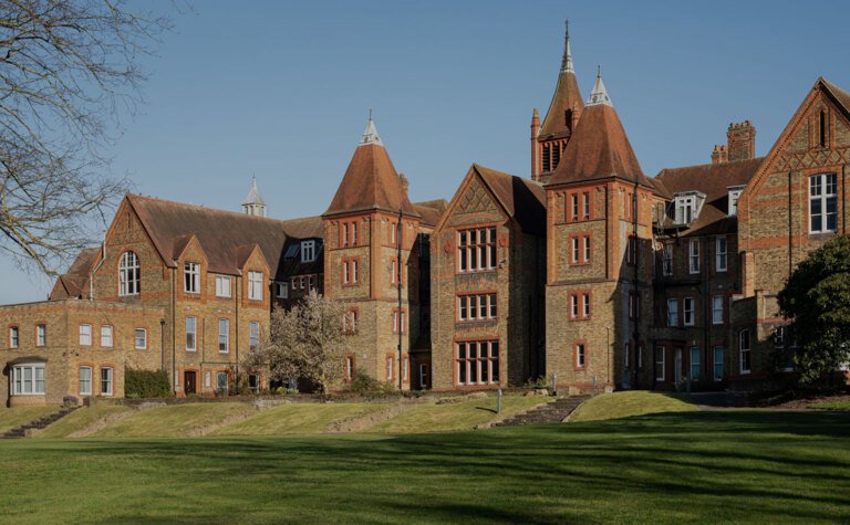 St Margarets School rear of main school Waterhouse building on a sunny day