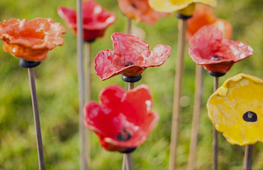 Poppies made by St Margaret's School pupils for Armistice Day