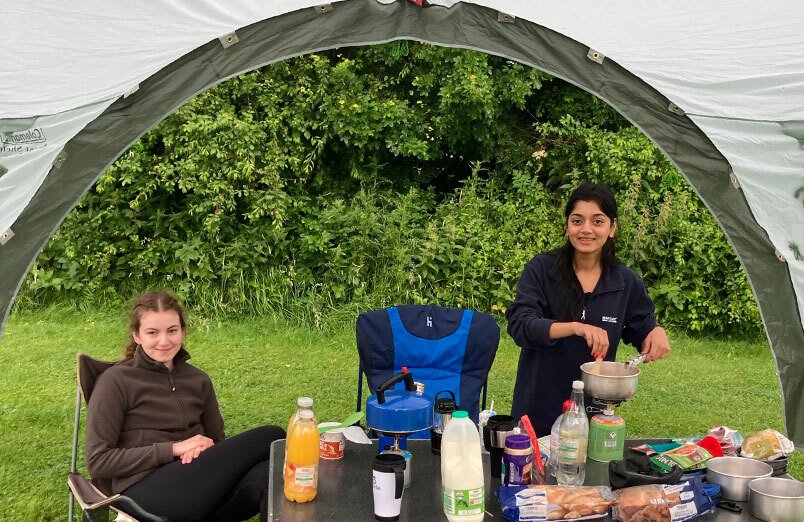 Two St Margaret's School pupils camping on their Duke of Edinburgh's Award expedition