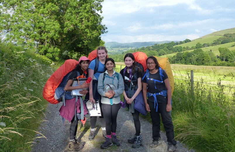 Group of St Margaret's School pupils on the expedition phase of their DofE award