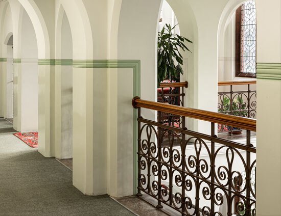 Upstairs on the main landing of the Waterhouse building at St Margarets School Bushey