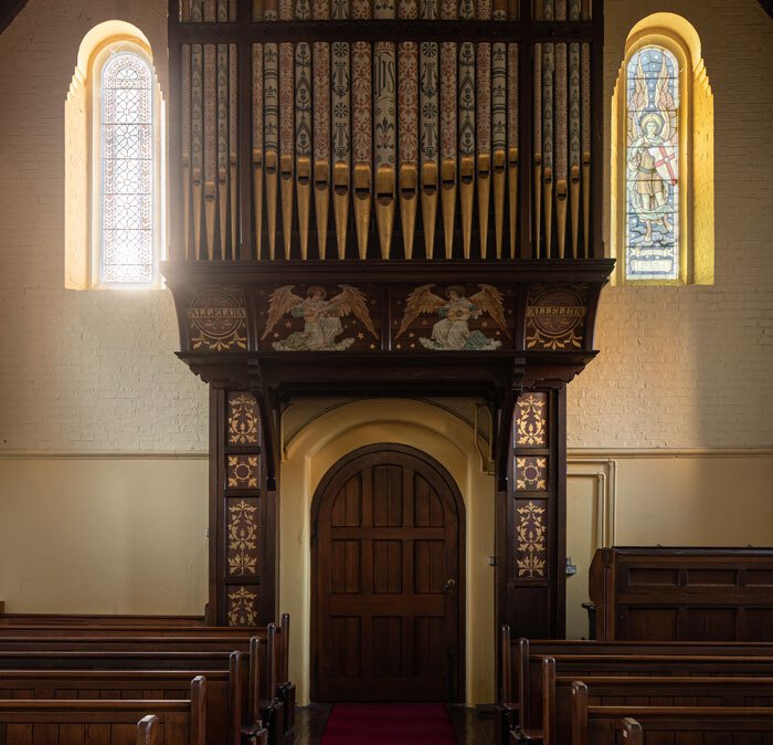The organ in St Margarets School Chapel